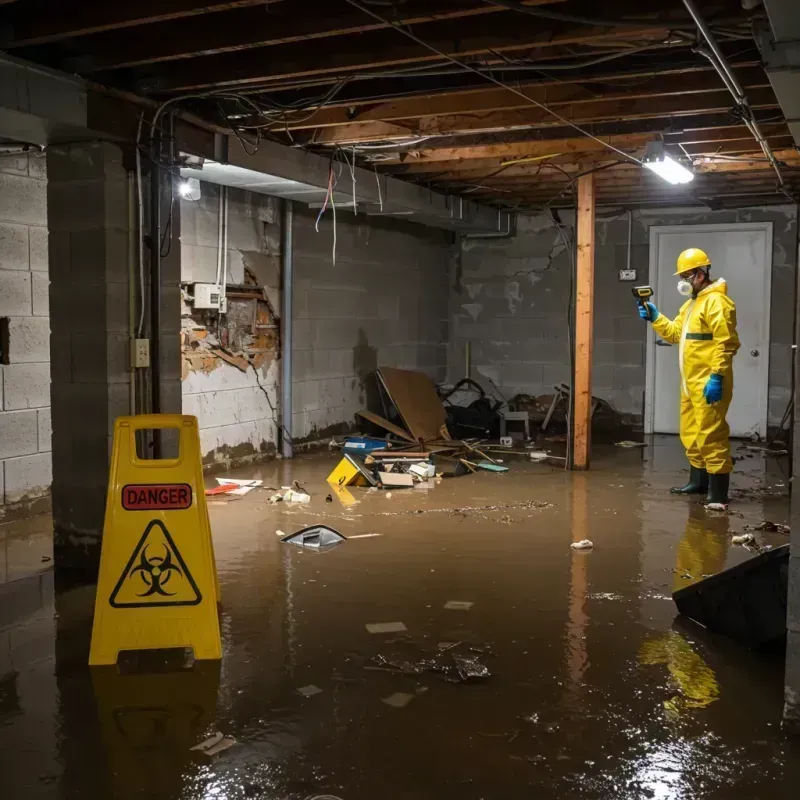 Flooded Basement Electrical Hazard in Branch, MN Property